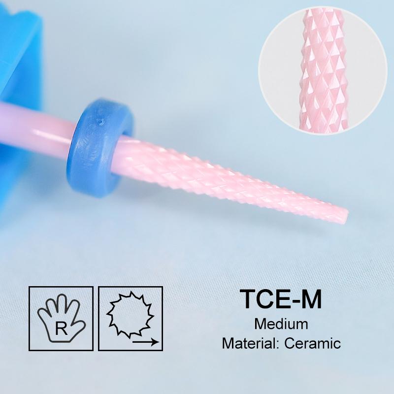Ceramic Milling Cutter Flame Carbide Nail Drill Bits Pink Gel Remover Electric Machine Drills Polishing Peeling Nails Art Tools