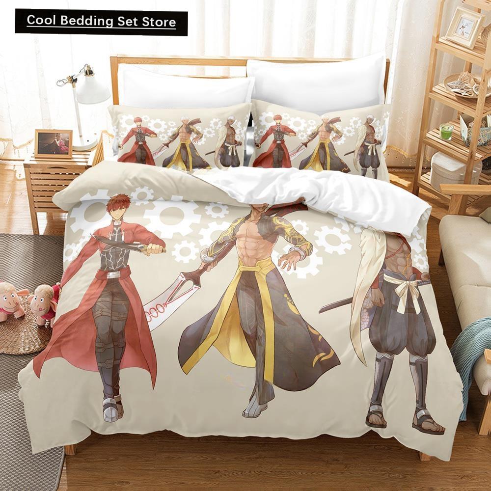 3D Tecknade serier Fate/Grand Order Emiya Alter Sängklädesset Enkelsäng Tvilling Full Queen King Size Sängset Vuxen Barn Sovrum Påslakan Set
