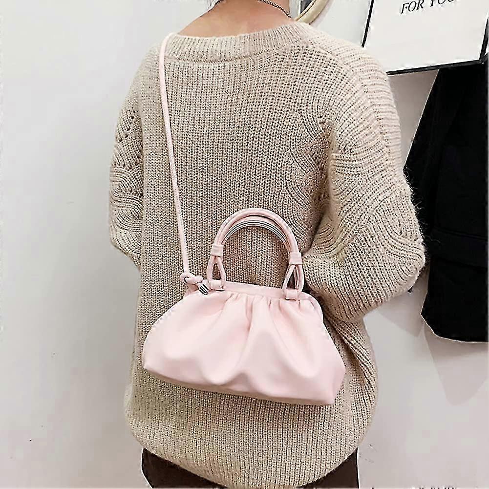 Dumpling Bag And Cloud Purse Trendy Ruched Clutch For Women Fash Pu S Shoulder Bag Handbag ()