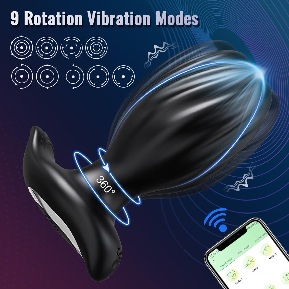 Wibrator do analu obracany o 360° Masażer dla gejów Korek analny Wibrujący stymulator Penetracja Analny wibrator Mężczyzna Kobiety Wibracje analne 18
