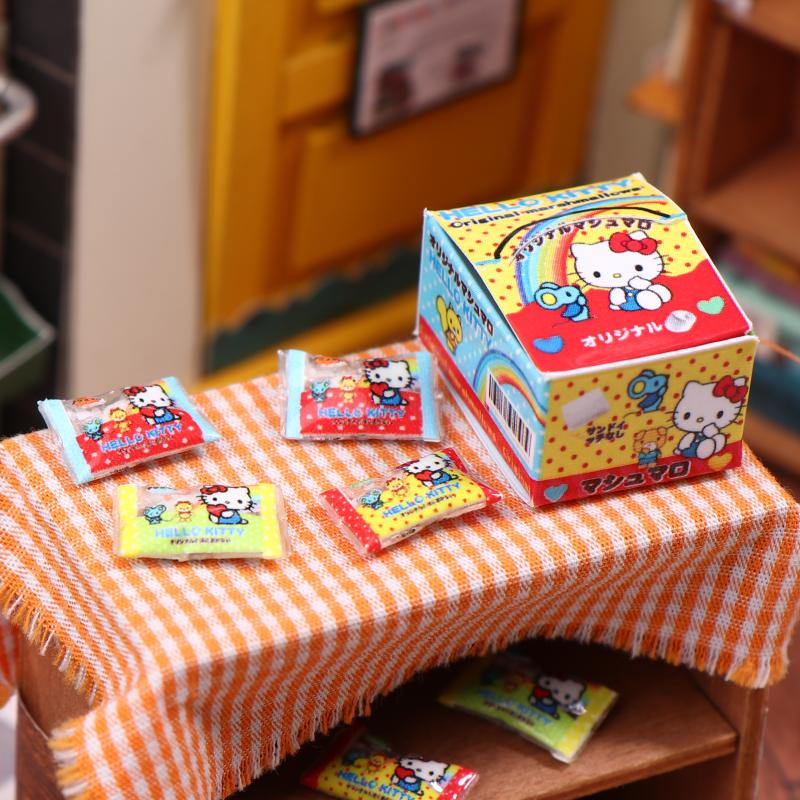 1:12 Dollhouse Miniature Hello Kitty Boxed Candy Sanrio Kt Cat Candy Food Model Decor Toy Doll House Accessories
