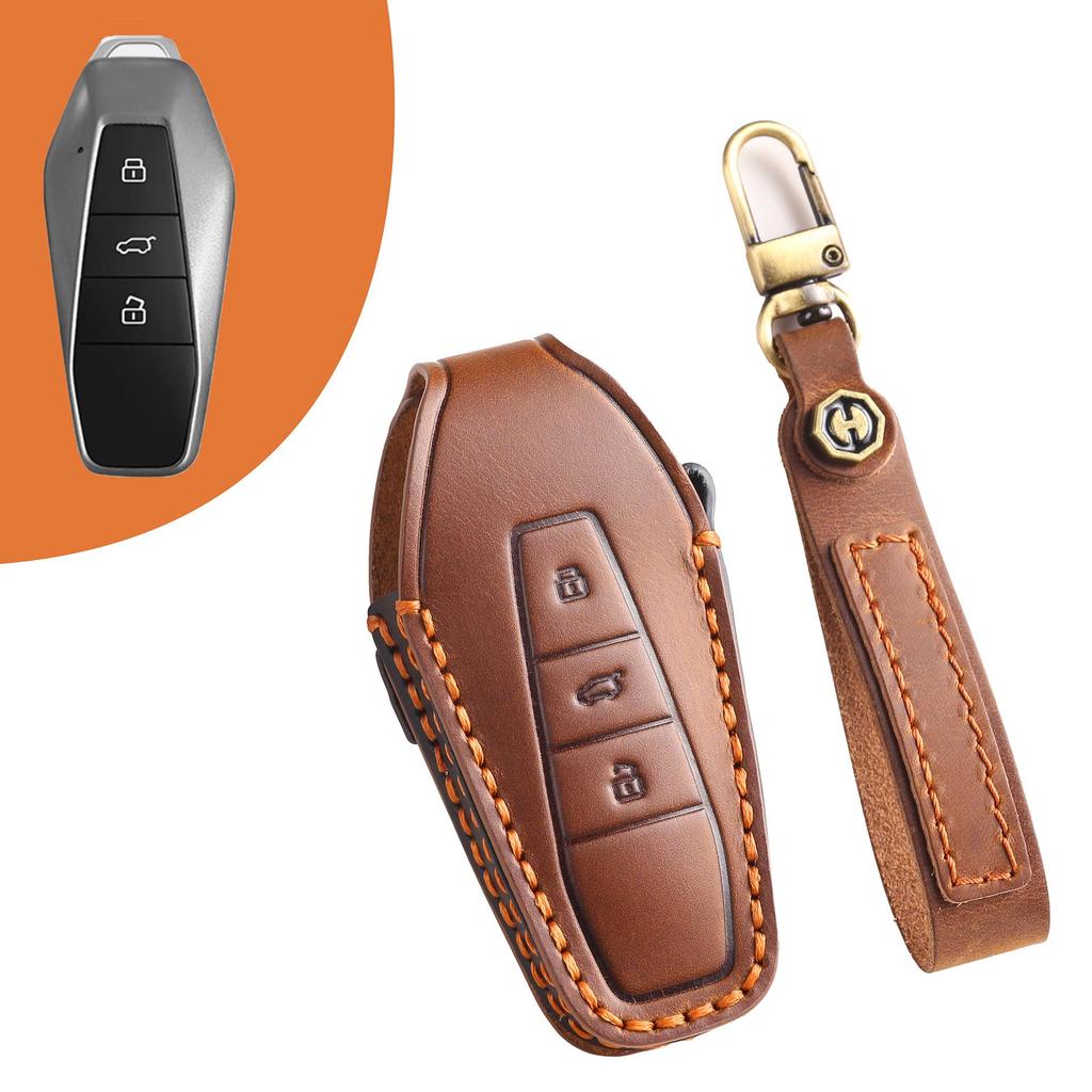Custom Leather Key Cover for 2024 Chery iCAR03 New Energy Vehicle