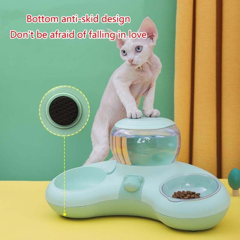 Non-slip Base Pet Dogs Cat Bowls Automatic Water Dispenser Slow Feeding Water Bowl for Feeding Puppies Indoor Food Dish