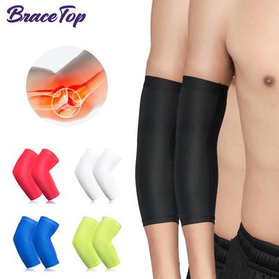 Bracetop Breathable Arm Support Features Sleeve Sun Uv Protection Basketball Running Gym Workout Armguards Sports Compression Elbow Pads
