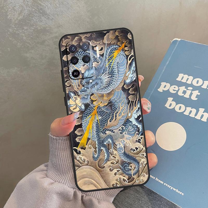 Japanese Dragon Case For Oppo A40 A60 A80 A98 A78 A18 A38 A58 A16 A76 A96 A17 A77 A74 A94 A54 A57S A15 Cover