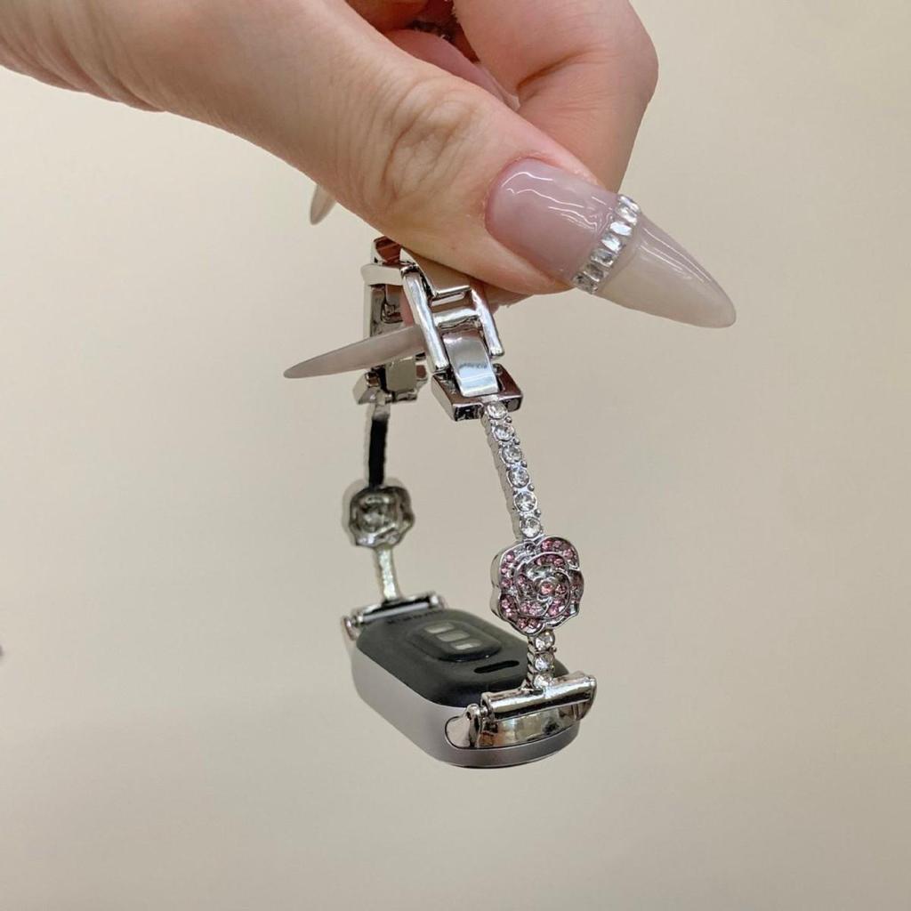 Redmi Watch 4/5 Kamelien-Diamantarmband & Xiaomi Smart Band Metallarmband