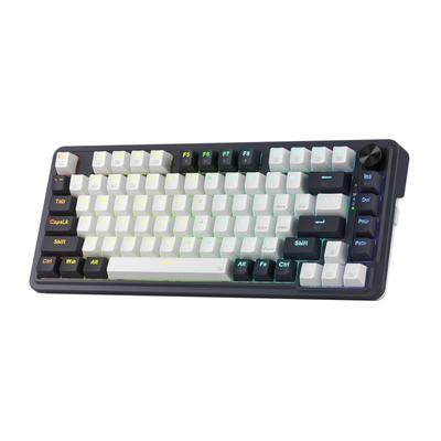 Redragon K673 PRO Wireless Gasket RGB Gaming Keyboard 3 Modes 81 Keys Compact Mechanical Keyboard With Hot Swap Socket Dedicated Knob Control Sound