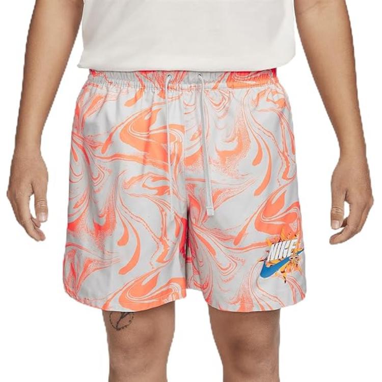 

Nike Sportswear Logo Print Woven Lined Casual Shorts Men shorts Pure-White Gold FZ2234-043 2XL