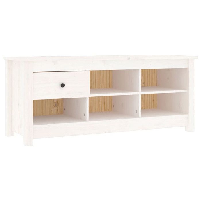 VidaXL Armoire à chaussures Blanc 110x38x45,5 cm Bois de pin massif 814595
