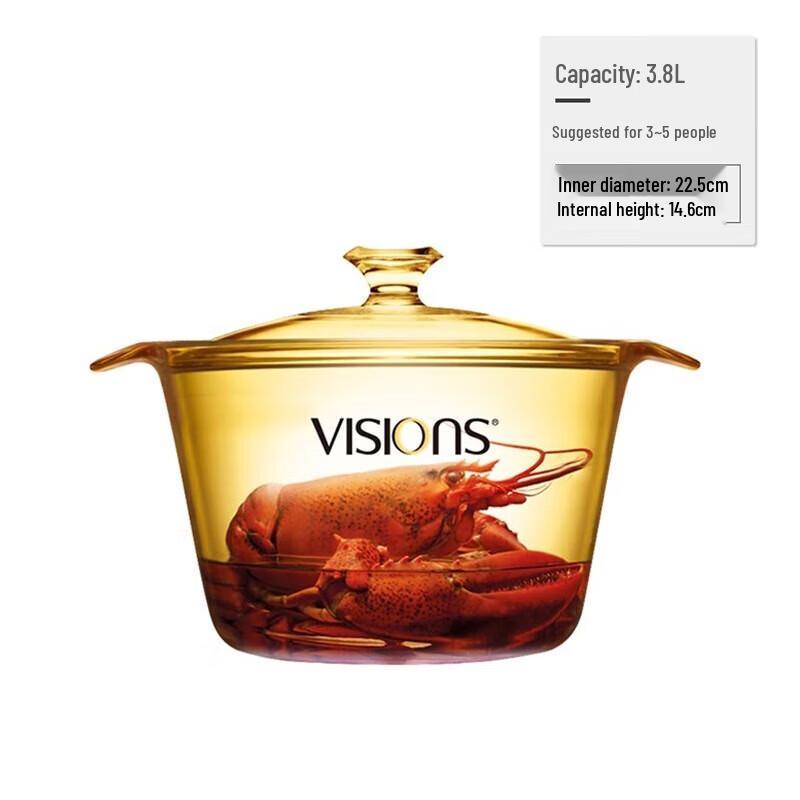 Corning VISIONS 3.8L Glass Cooking Pot