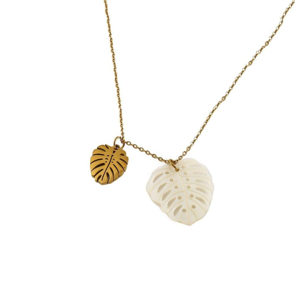 Handmade Hollowed Out Leaf Necklace Sweet Charm Gold Plated Leaves Necklace  Jewelry Accessories