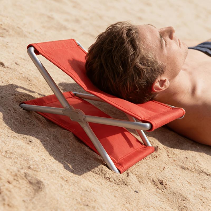 1Pc Folding Beach Pillow, Portable Outdoor Headrest, Camping Folding Cushion, Beach Leisure Pillow, Compact And Portable, Does Not Take Up Space