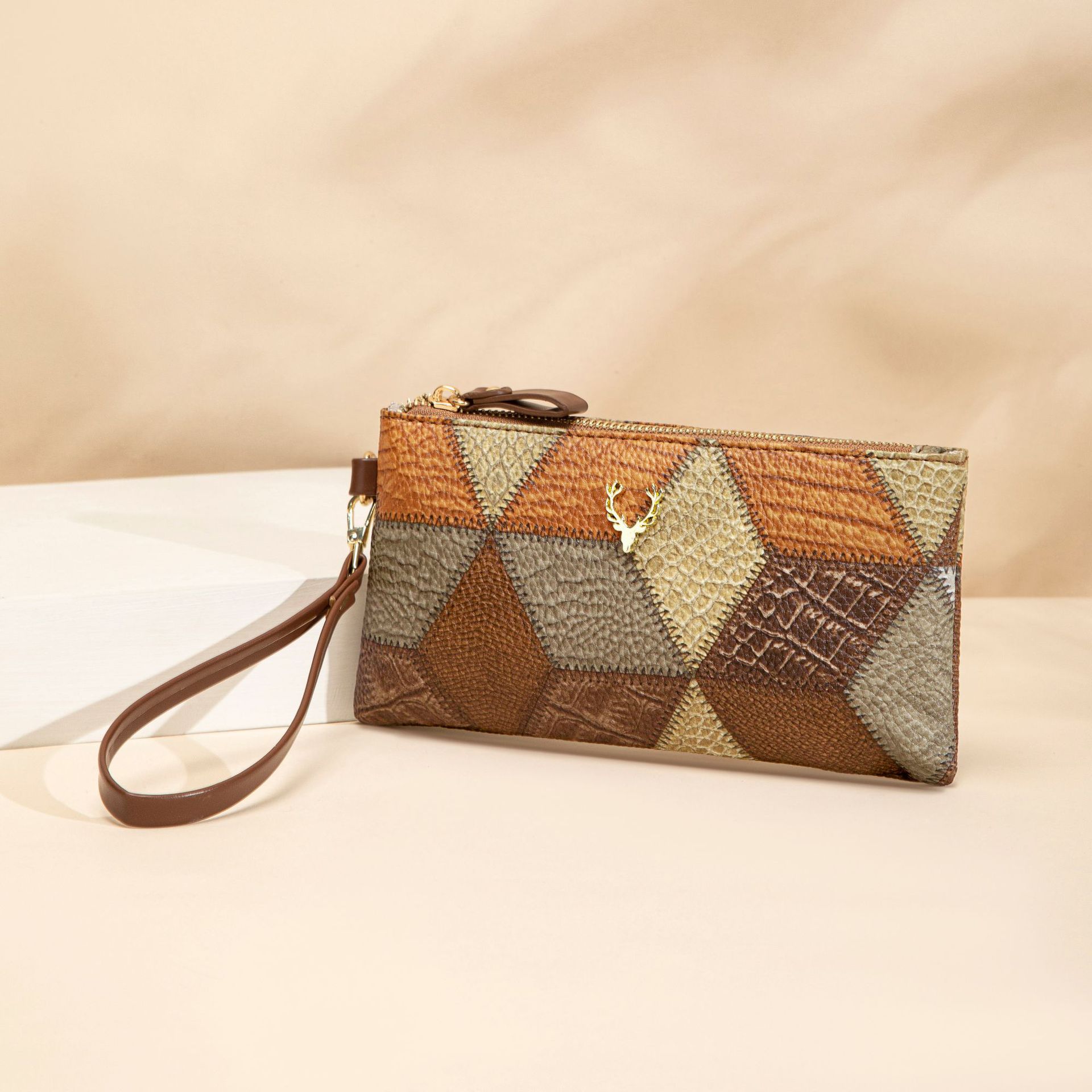 

New fashion square bag women s high-end retro bag versatile zipper bag trendy color matching clutch bag