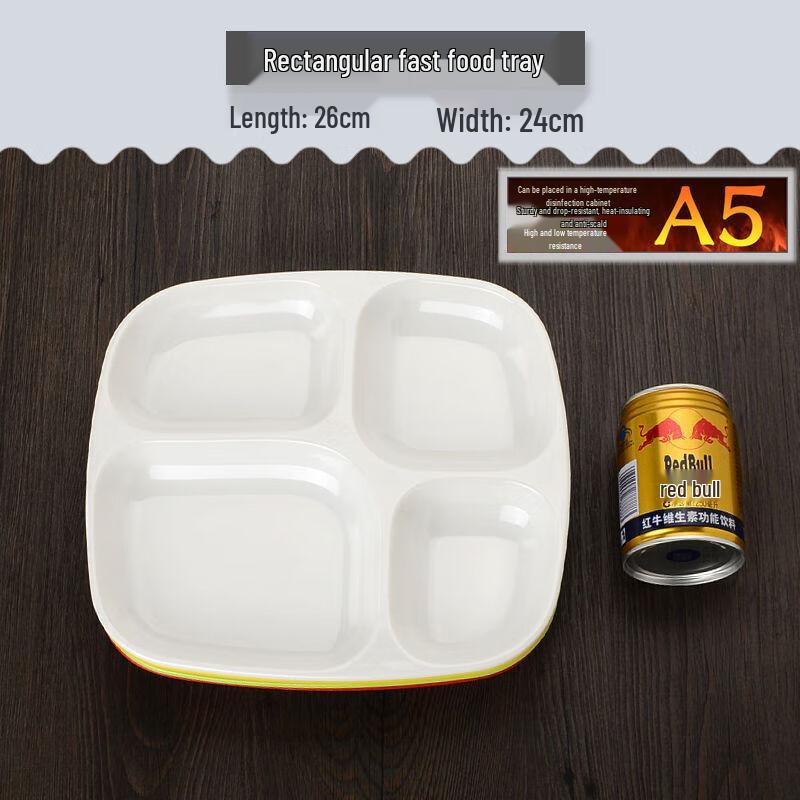 Melamine Four-Compartment Divided Canteen Plate