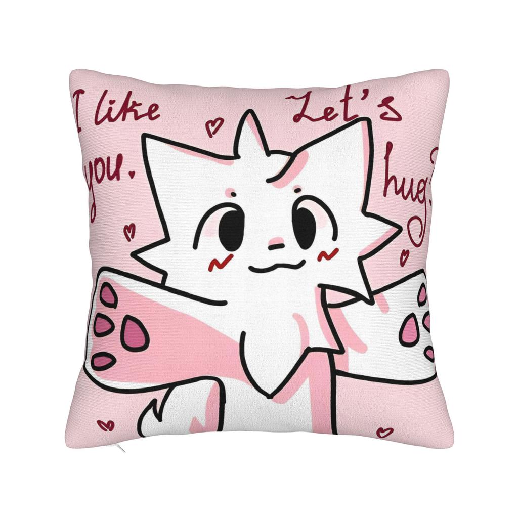 Boykisser Square Pillow Case Cat Cushion Cover Custom Zippered Decor Pillowcase for Car 18"