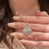 French Retro Symphony Mermaid Ji Rush Cloth Wind Clover Necklace Fashion Light Luxury Symphony Diamond Women'S Pendant