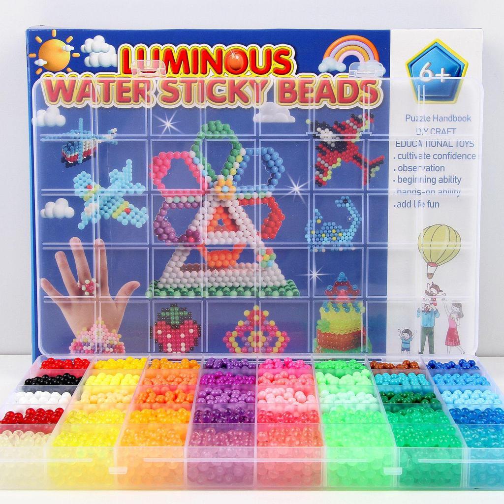 Water Magic Beads DIY Puzzle Set for Kids: Early Education Handmade Hama Beads