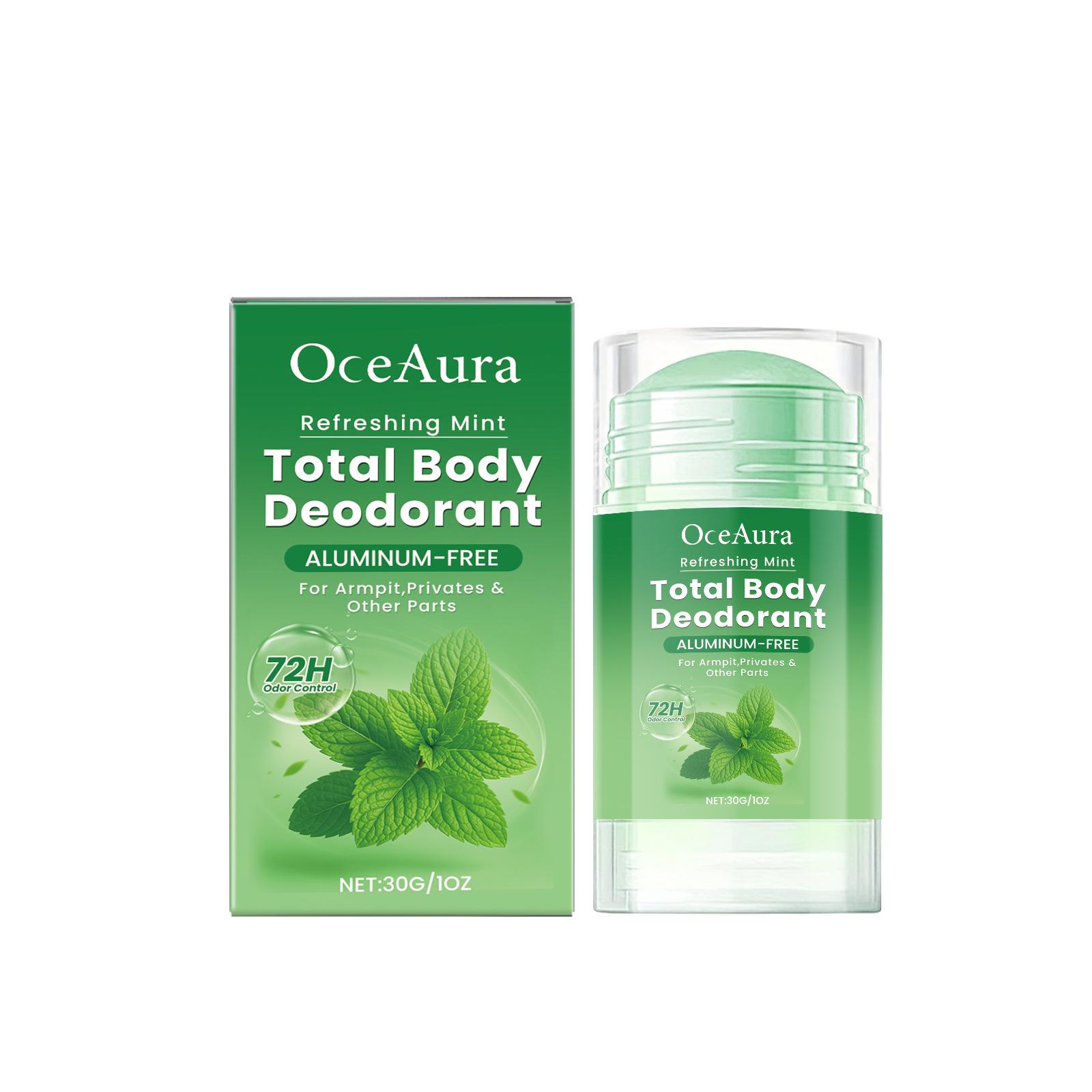 

OCEAURA Mint Body Stick: Refreshing, Gentle Skin Care with Light Fragrance, Removes Sweat and Odor.