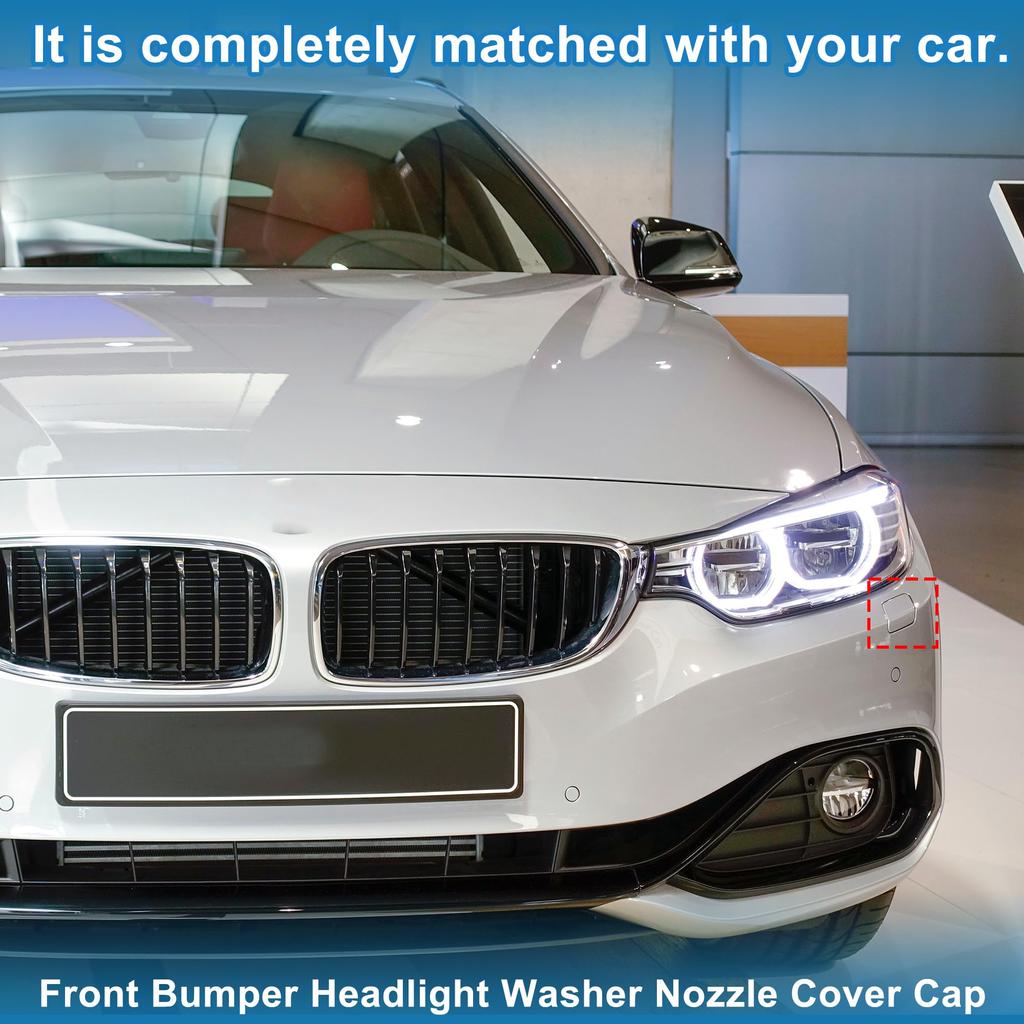 ABSOPRO Front Left Side Bumper Headlight Washer Nozzle Cover Part Compatible with BMW 428i Gray Strong and Durable Cap, Number 51117363393,