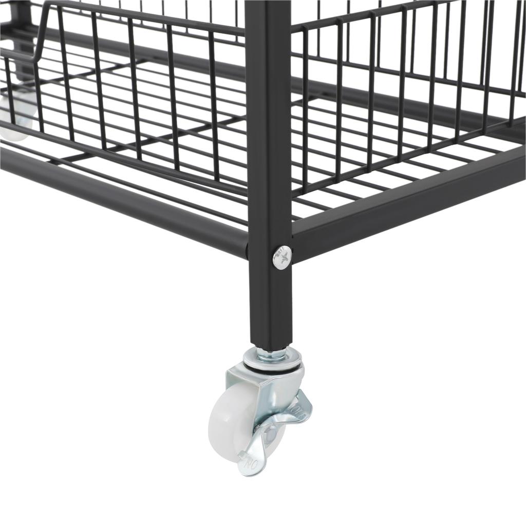 5 Tier Retail Display Rack Stand Snack Candy Display Organizer with 10 Hooks Snack Rack Basket Stand Cart Metal Wire Basket Cart