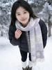 Autumn and winter new double-sided fringed scarf women's imitation cashmere Korean rabbit atmosphere warm and thickened scarf