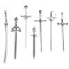 7 Pieces Alloy Swords Knife Charms, Mini Antique Sword Pendants, Charms for Necklace, Jewelry