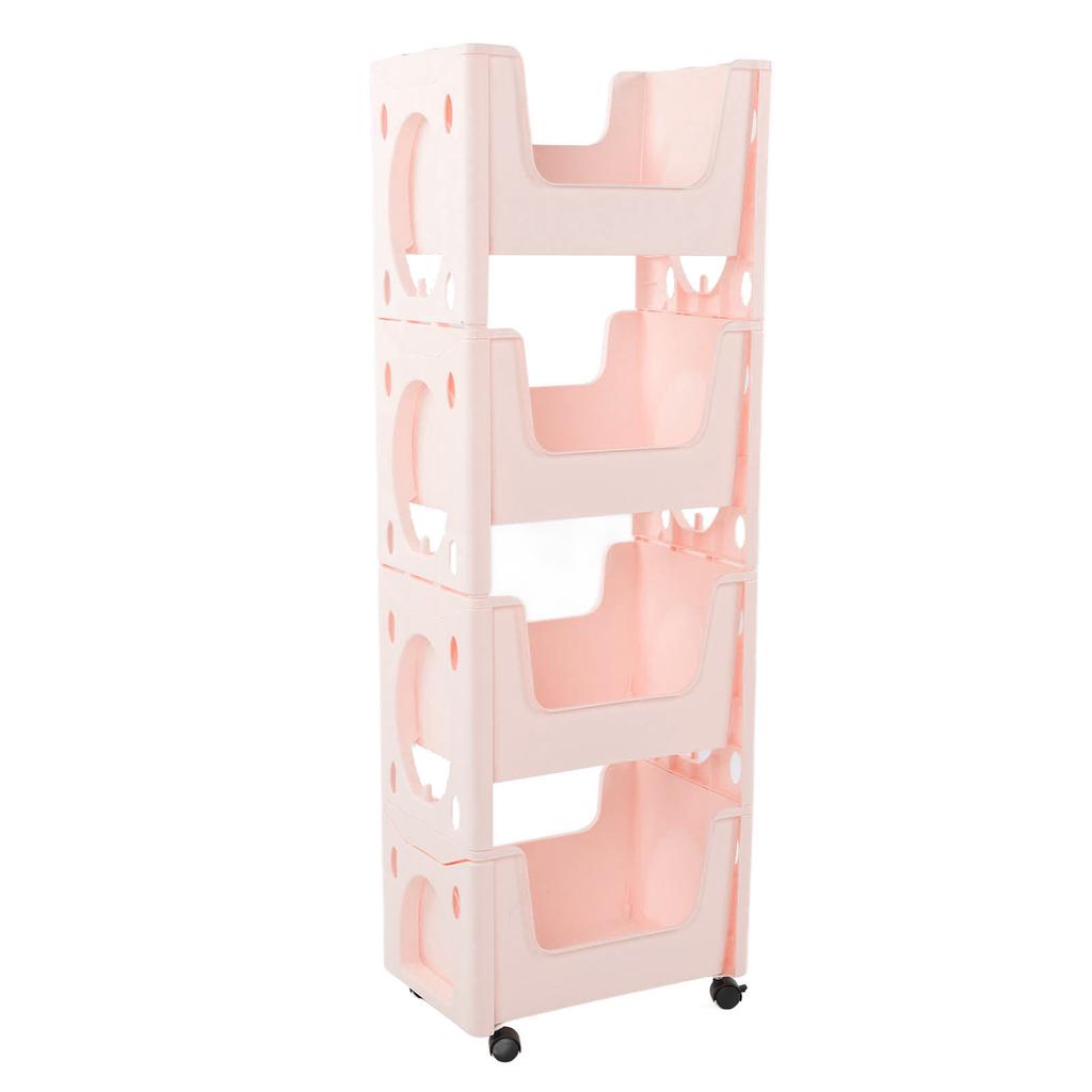 Storage Cart Large Capacity Thickened Mobile Storage Rack with Lockable Casters for Books Toys Seasoning Bottles