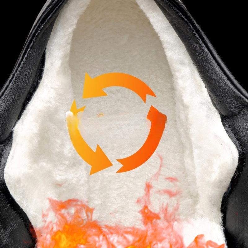 Autumn and Winter Wool Men's Leather Shoes High Quality  Leisure Business and Office Outdoor Warm Gentleman Shoes