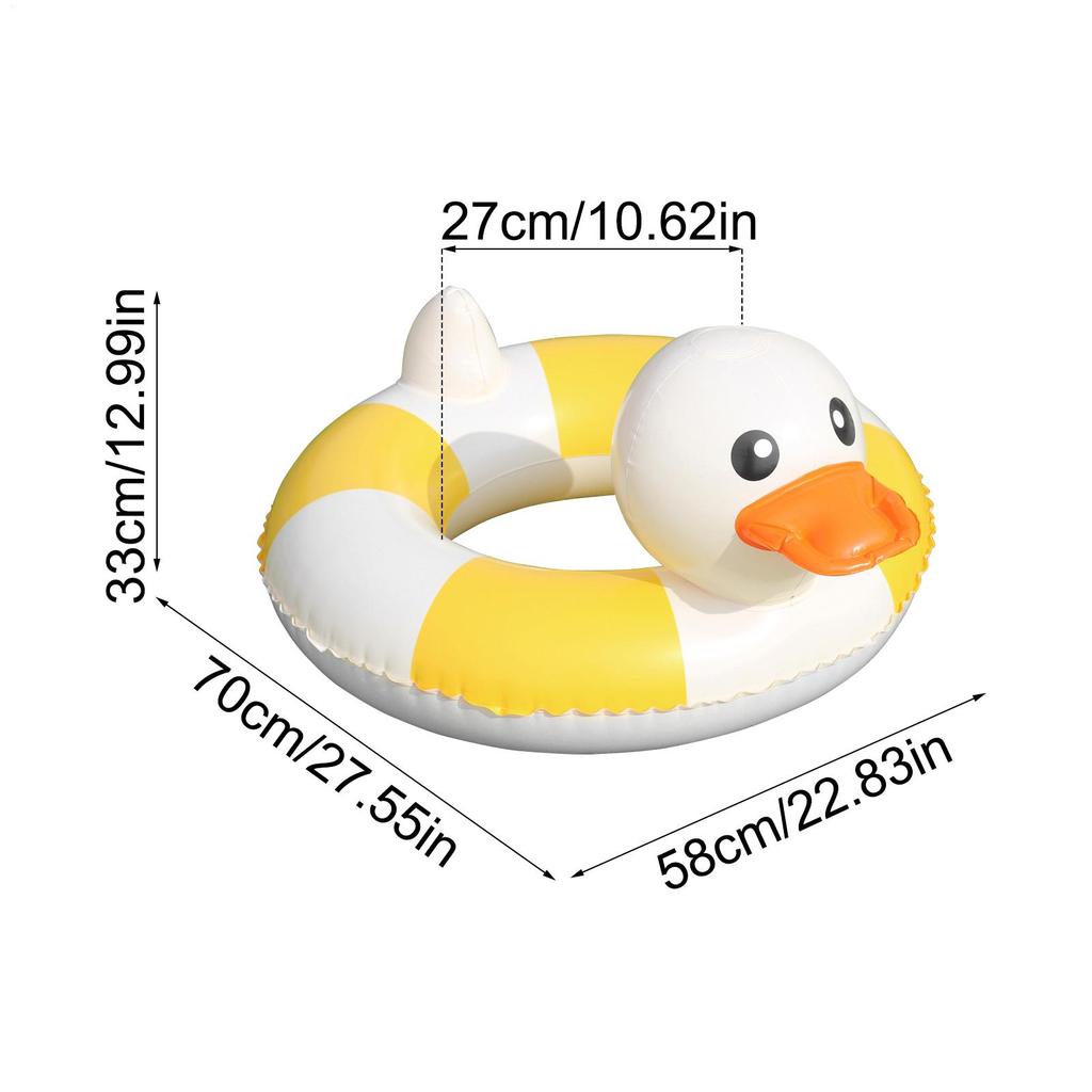 Duck Shape Swim Rings Water Swim Beach Cute Swim Ring Inflatable Kids Swim Trainer Party Supplies Pool Toys Pool Floaties