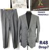 Made In Japan FRANCO PRINZIVALLI Lined Suit Set 48 Drop7 Men Gray Stripe Spring/Summer(USED)