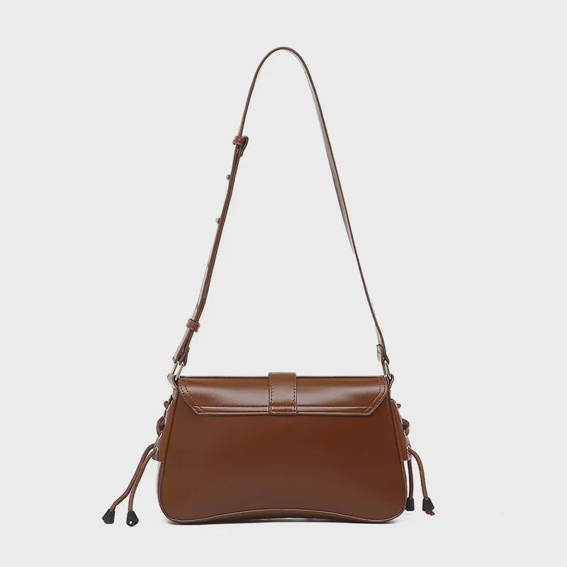 Textured Trendy Hot Girl 2024 Baguette Shoulder & Messenger Motorcycle Bag
