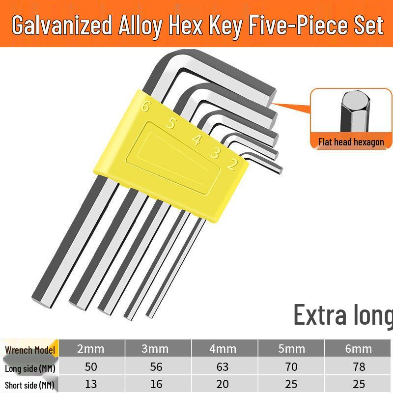 Промышленный набор длинных шестигранных ключей - Многоразмерный шестигранный инструмент