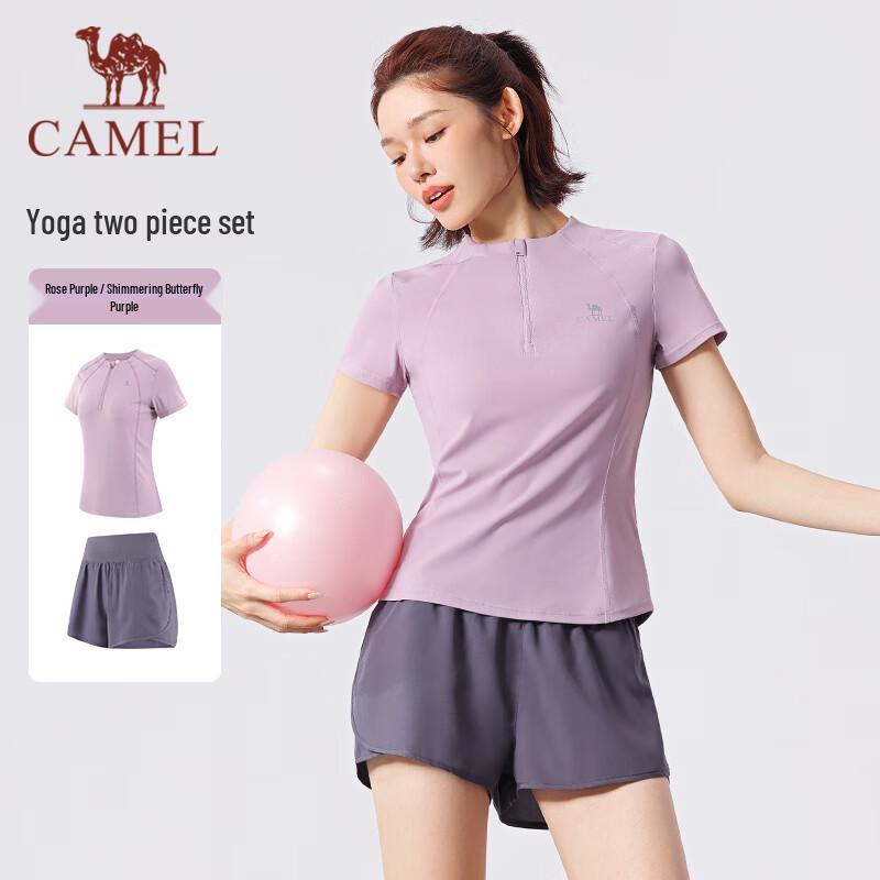CAMEL Women's Running Fitness Two-piece Shorts Set