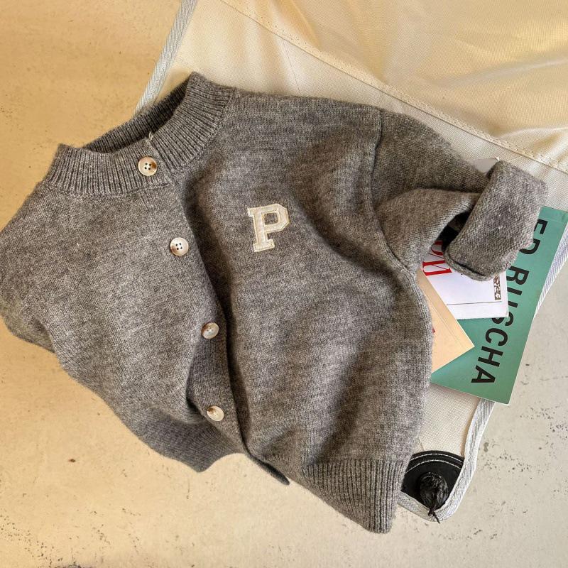 

Детский трикотажный кардиган свитер однотонного цвета на весну и осень 140 серый