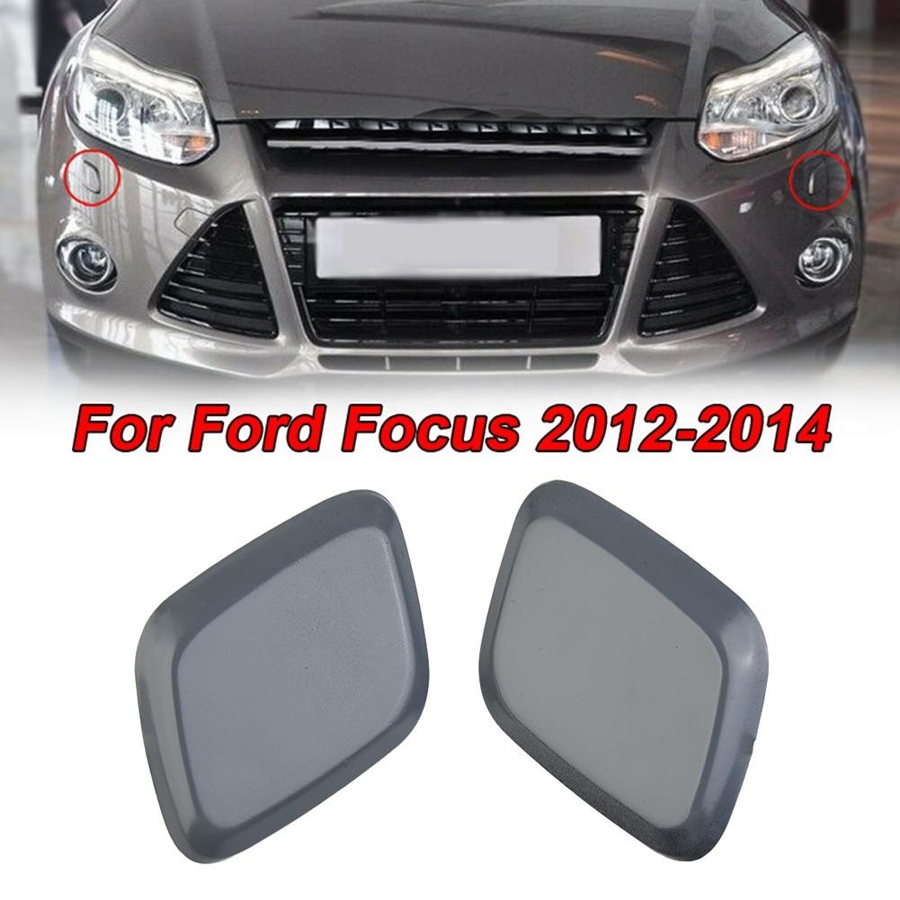 1 Pair Gray Headlight Headlamp Washer Jet Cover Cap For Ford Focus 2012-2014