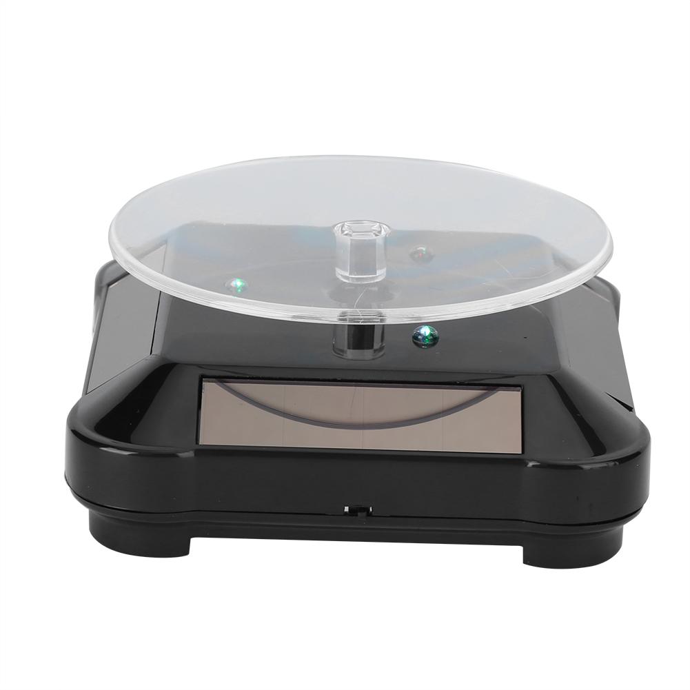 

Jewelry Display Stand Solar Powered Rotating Turntable Electric Jewelry Display Tool Black
