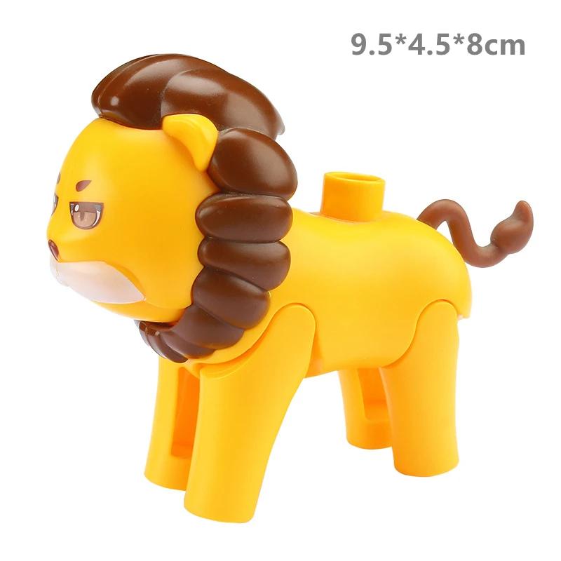 Big Building Blocks Zoo Animal Figure Accessories Frog Snail Dog Comptatible Large Bricks Children Kids Assembly Toys Party Gift