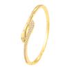 Real gold zircon electroplated round , light luxury and high sense ins versatile open snake  women's fashion niche