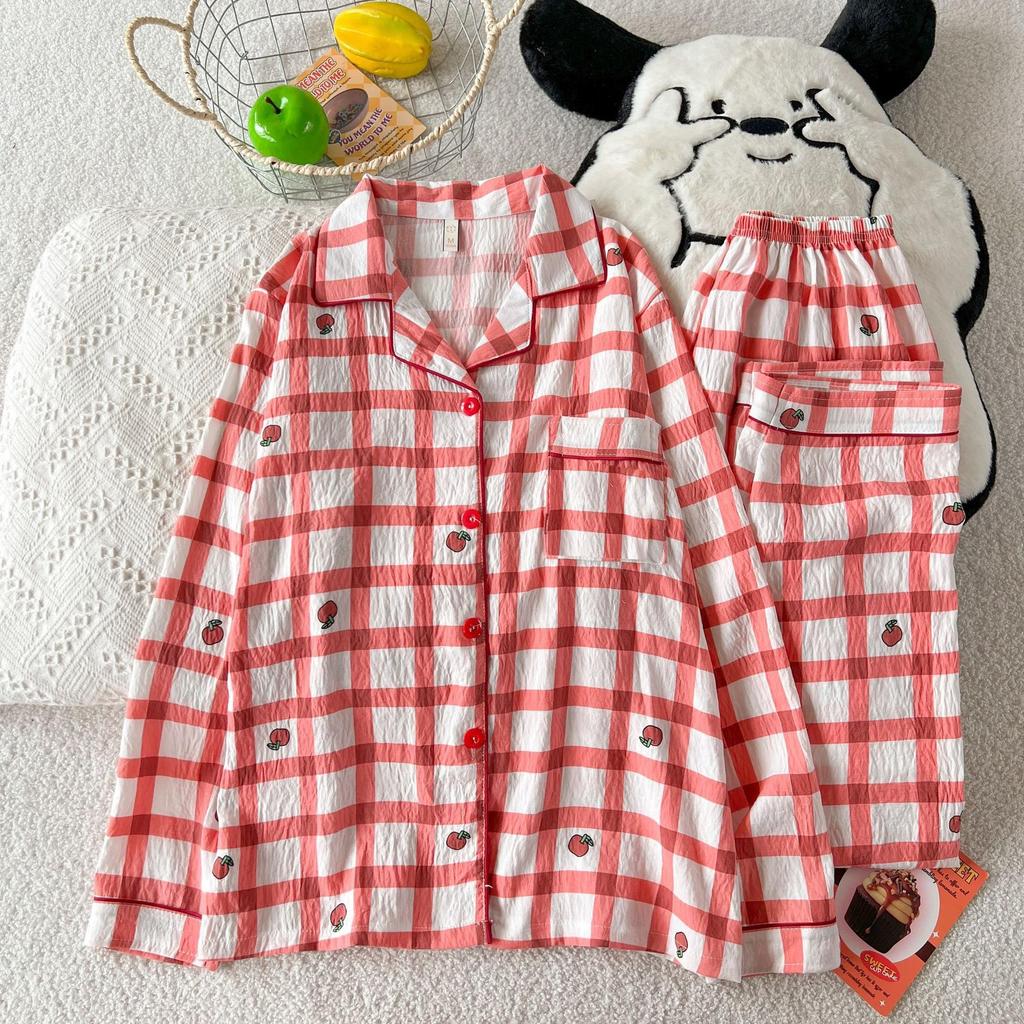 2025 Frühling/Herbst Niedliches Wolken-Baumwoll-Pyjama-Set für Mädchen - Langarm & Hose, Tragbar im Freien