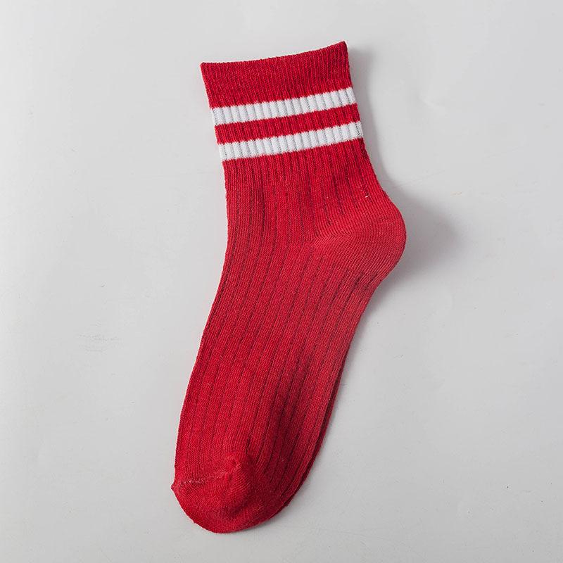 10 Pairs of Female Autumn and Winter Parallel Bars Sports College Wind Suction Sweat Breathable Tube Socks