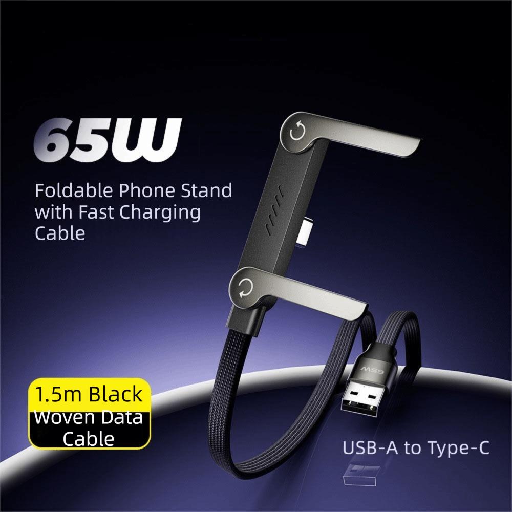 with Built-in Phone Stand Fast Charging Cord 240w Sideways Phone Charger  for Smartphones Tablets