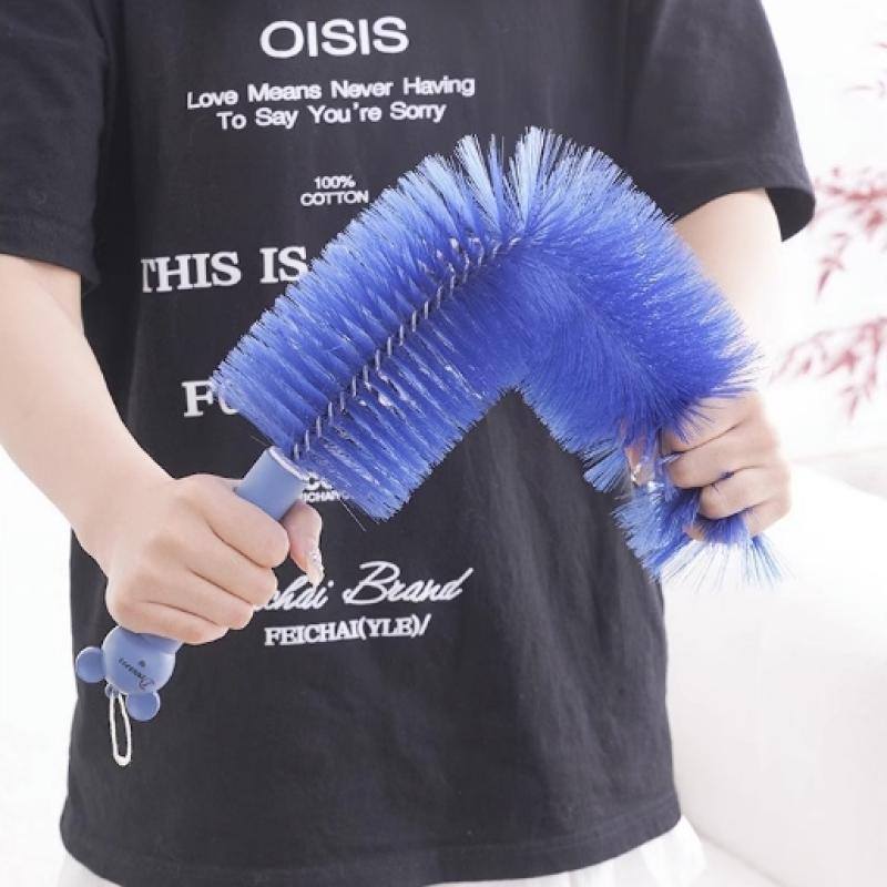 1 Piece Long Handle Air-Conditioner Shutter Cleaning Tool Bendable Fan Brush Ultra-Fine Bristles Fan Inner Duster Remover