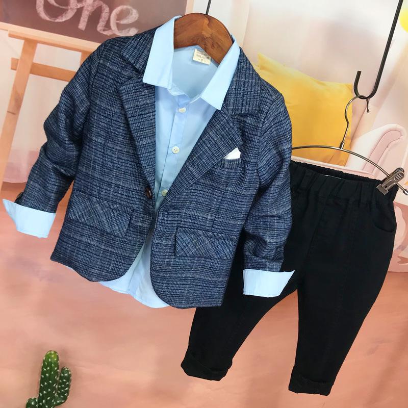 

2025 Мальчиковый блейзер в корейском стиле на весну/осень: Повседневный, Красивый и Формальный Пиджак для Детей 100cm