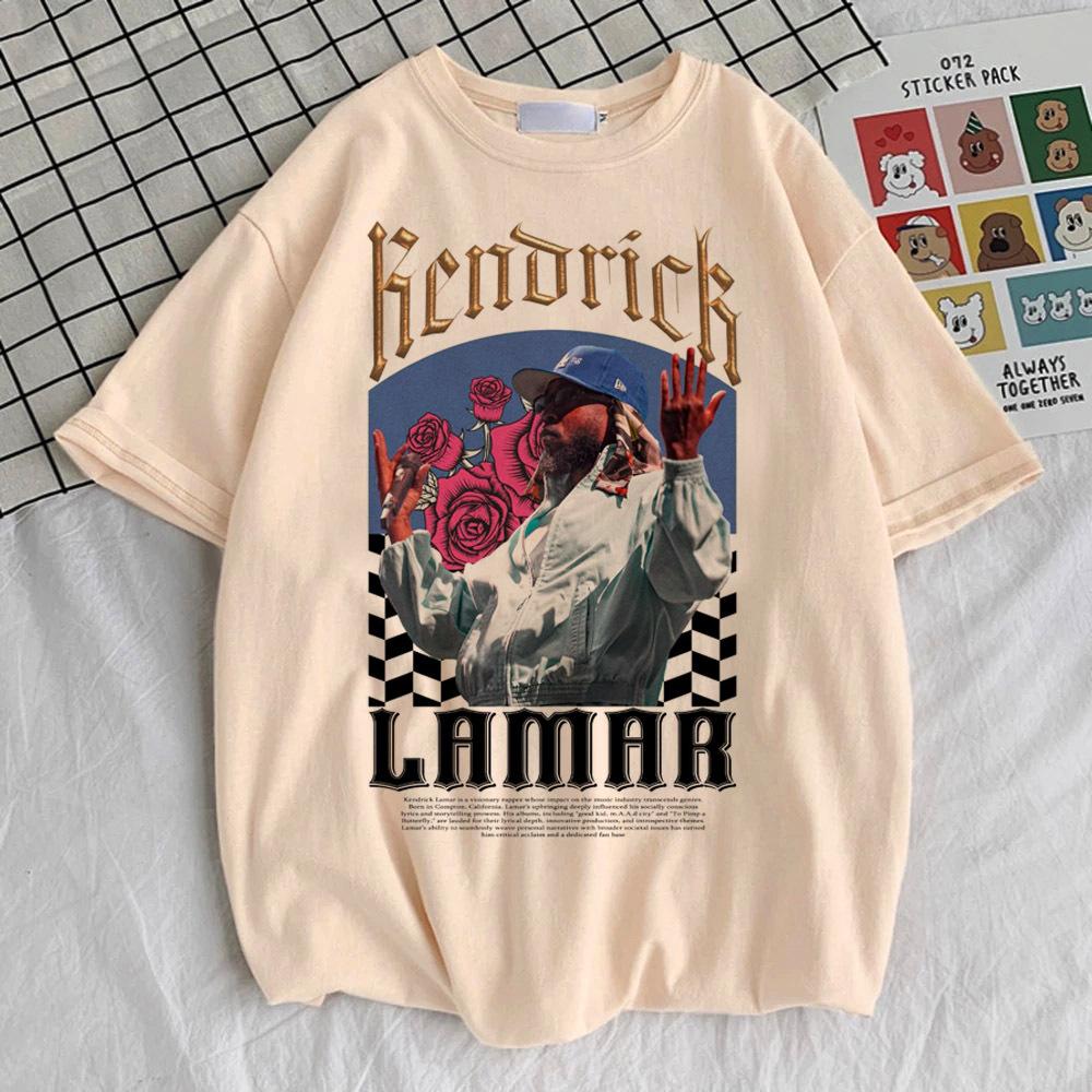 Kendrick Lamar Lammar Shirt Women 80s Streetwear Women Graphic Harajuku Digital Top Tees Grunge Vintage Hip Hop Streetwear