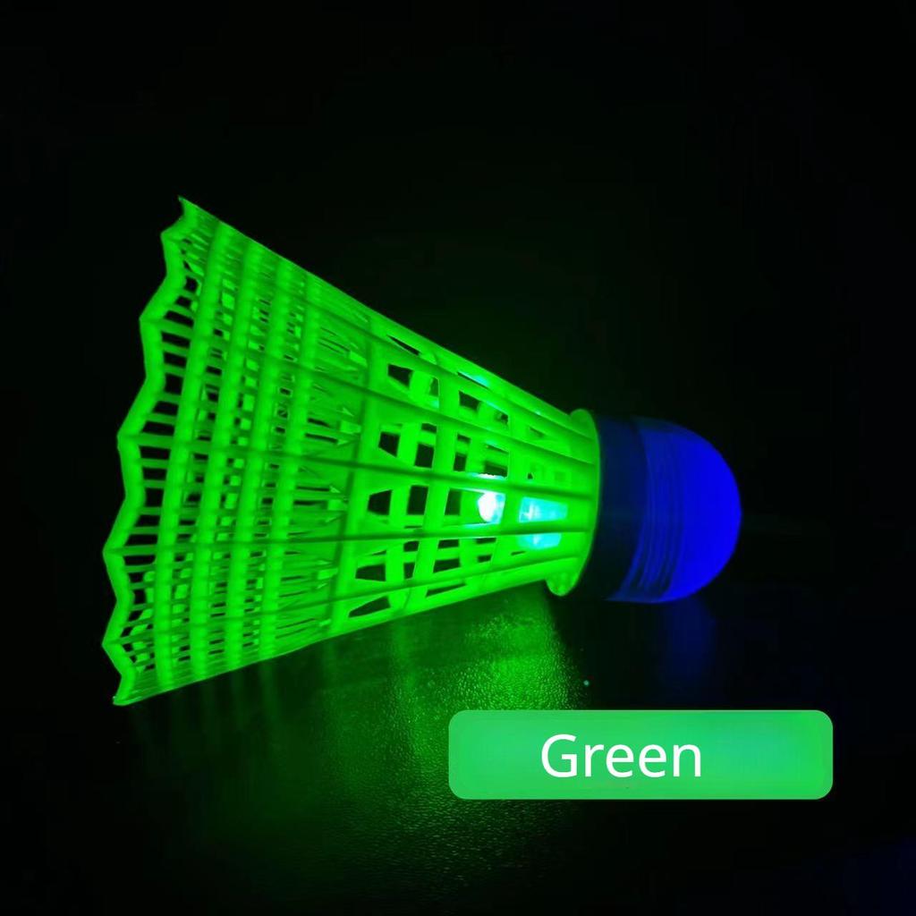 Bádminton luminoso con alta elasticidad y pelota de nailon con plumas resistente al viento para una noche luminosa.