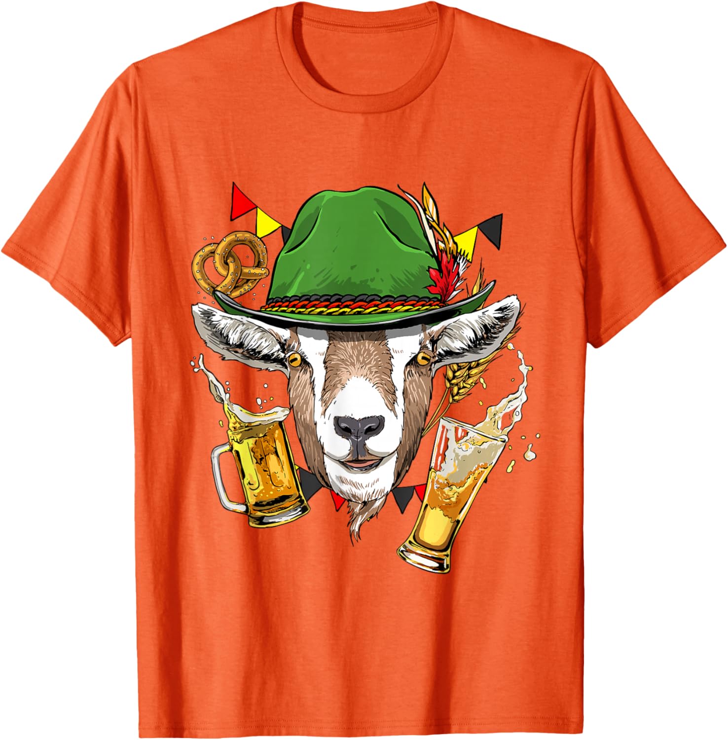 

Oktoberfest Goat T-Shirt German Festival Beer Pretzel Graphic Tee Men Casual Trip 4XL