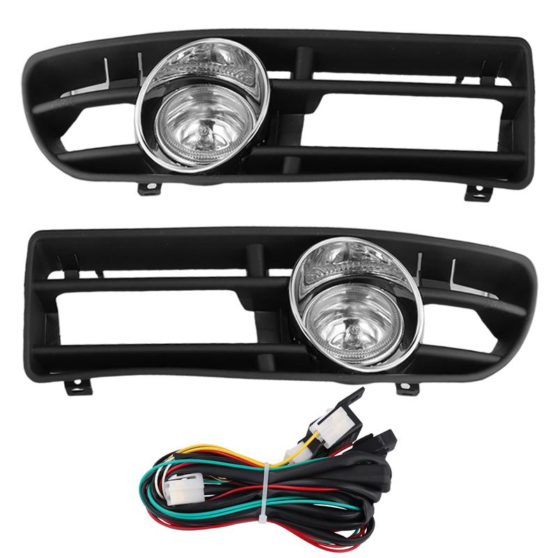 Car Front Lower Bumper Fog Lights Assembly For VW Bora Jetta MK4 1998-2004 Fog Lamp Cover Grille With Switch Harness-M53K