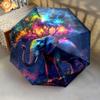1 PC Automatic Folding Umbrella - Elephant Galaxy Pattern, Portable & Foldable Design with 8 Ribs, Christmas Birthday Gifts