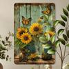 Creative Wonderful Sunflower Vintage Metal Tin Sign, Gym Cafe Garage Tin Painting, Restaurant Home Forest Garden Wall Indoor Out