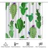 Colorful Cactus Shower Curtain Green Succulent Decor For Bathroom Watercolor Plant Design Polyester Fabric With Hooks Set Perfec